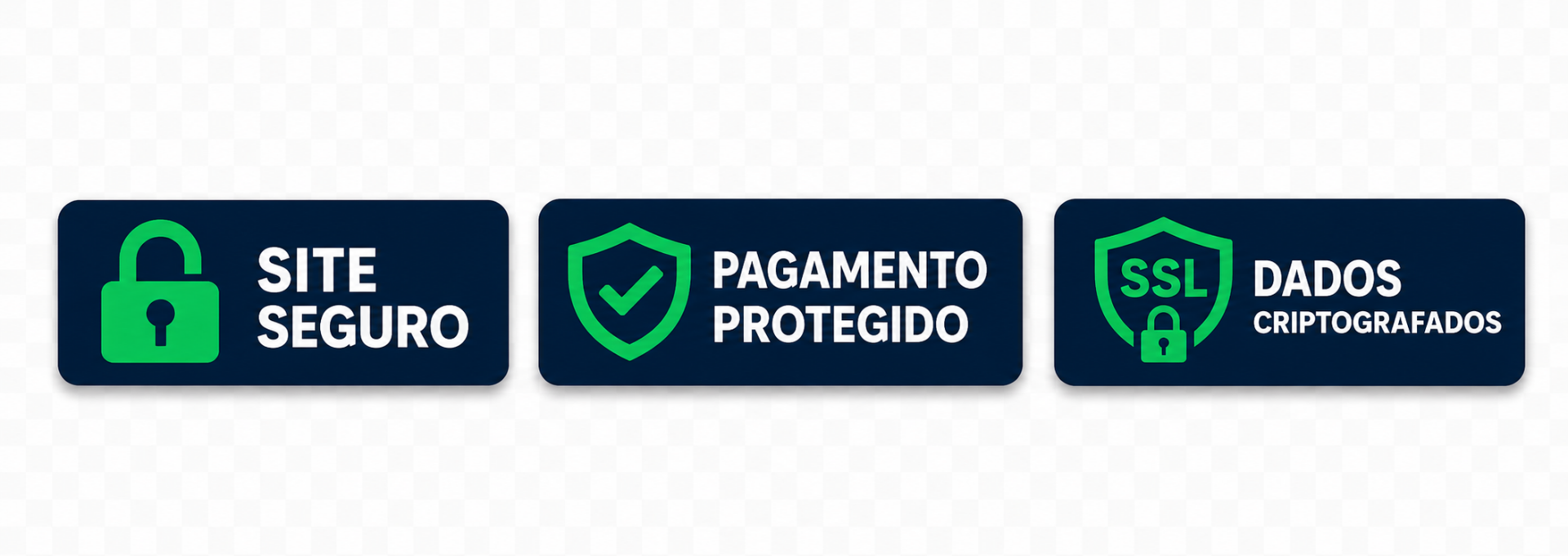 Selos de segurança: site seguro, pagamento protegido e dados criptografados